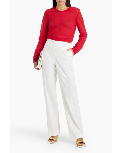 Proenza Schouler Red Dara Chiffon Top