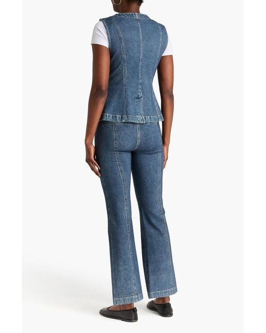 Rag & Bone Blue Miramar Olivia Denim-effect Print Ponte Vest
