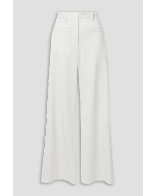 La Ligne White Tm Lyocell-blend Wide-leg Pants