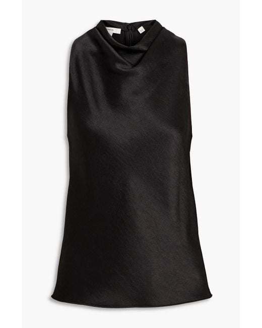 Vince Black Draped Satin Top