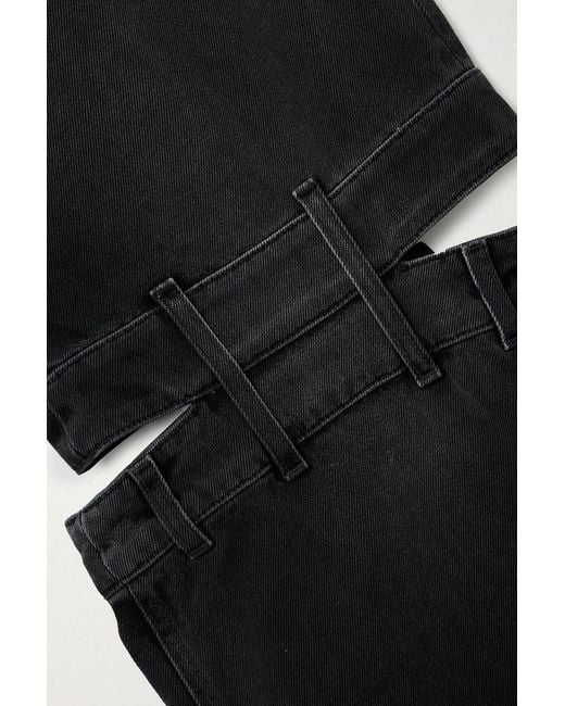 The Attico Black Cutout High-rise Wide-leg Jeans