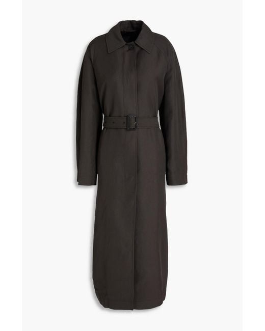Totême  Black Minimalist Twill Trench Coat