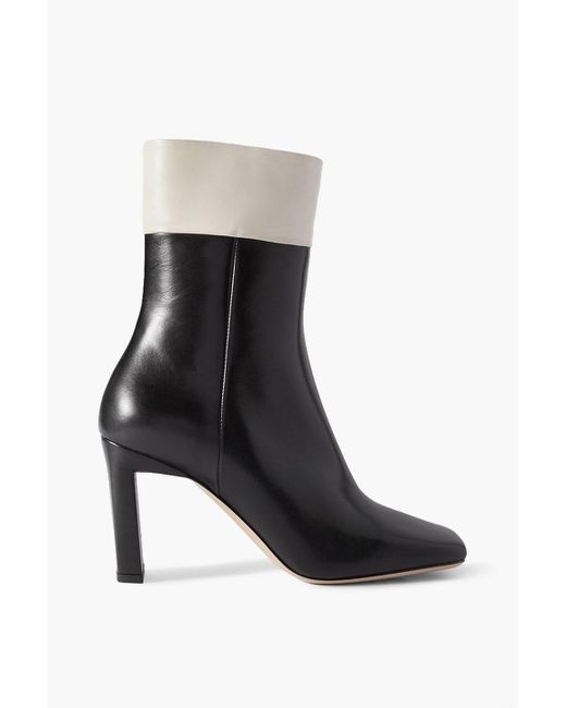 Wandler Black Isa Two-tone Leather Ankle Boots