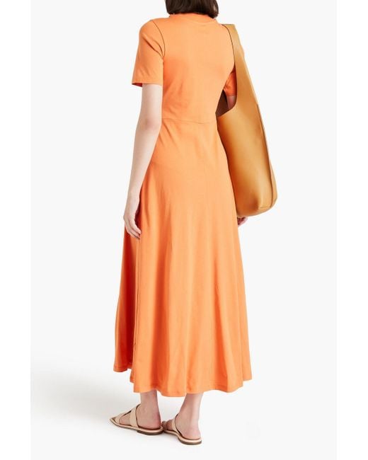 Loulou Studio Orange Sola Pima Cotton-jersey Midi Dress