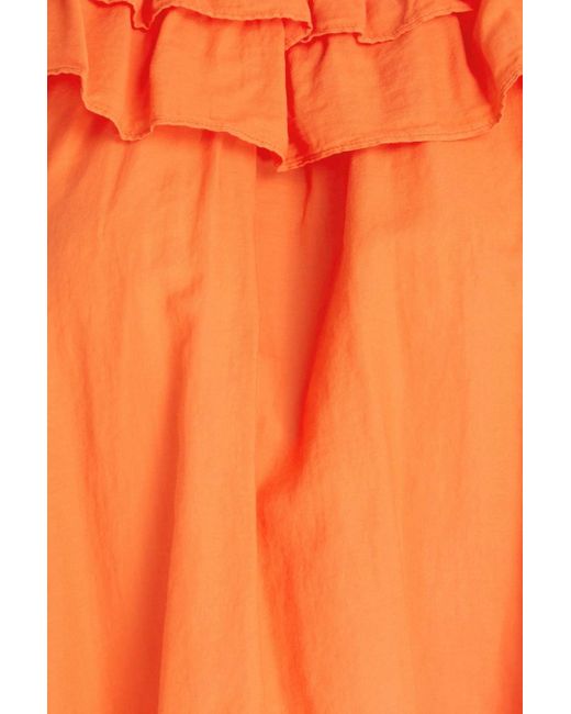 Ba&sh Orange Gestufte bluse aus baumwolle