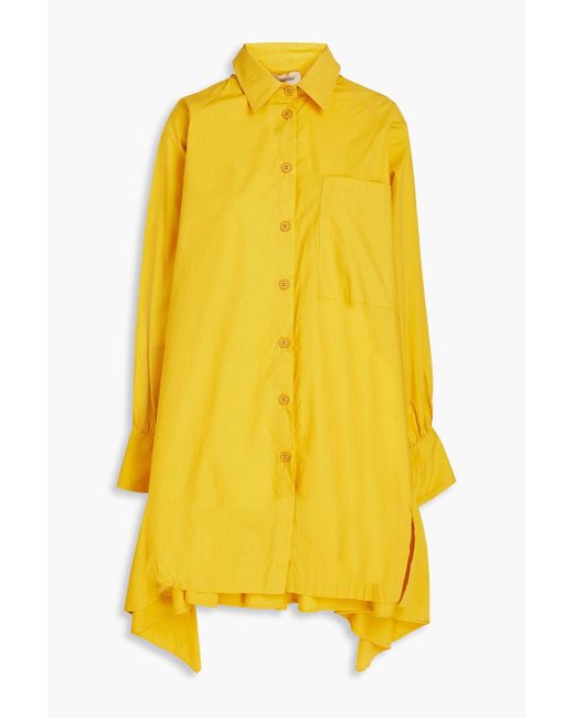 Gentry Portofino Yellow Oversized Cotton-poplin Shirt