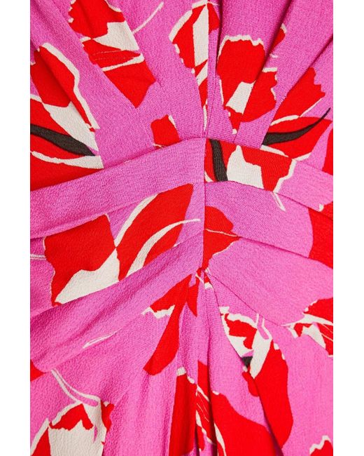 Diane von Furstenberg Pink Ace maxikleid aus crêpe mit floralem print