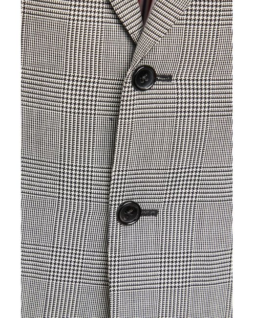 Thom Browne Gray Prince Of Wales Checked Wool Blazer for men