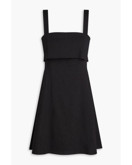 Theory Black Drapiertes minikleid aus einer leinenmischung