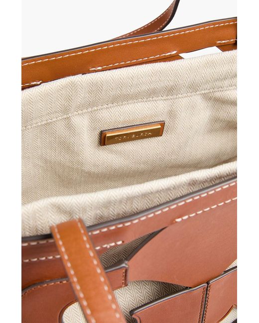 Tory Burch Orange Ella Laser-cut Leather Tote