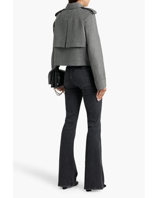 Veronica Beard Gray Conneley Double-Breasted Tweed Jacket