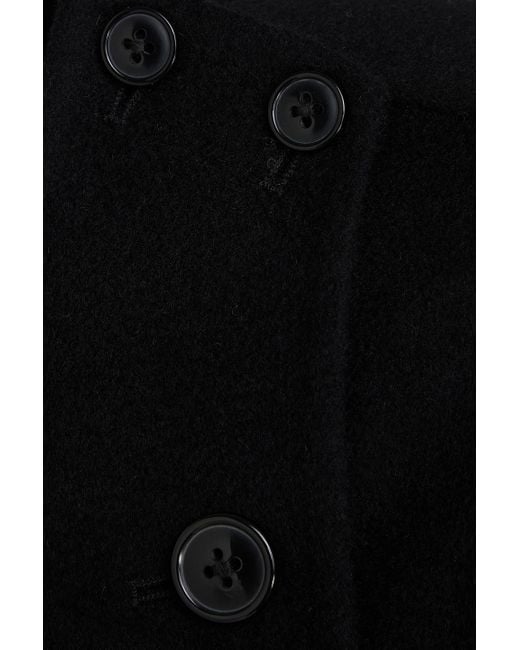 Loulou de Saison Black Fedra Double-Breasted Brushed Wool And Cashmere-Blend Felt Coat