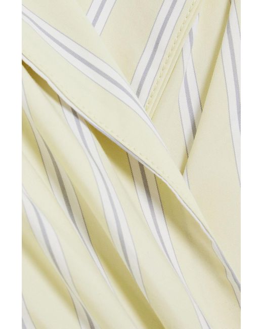 Jonathan Simkhai White Hemdkleid in maxilänge aus popeline aus einer baumwollmischung mit streifen und cut-outs