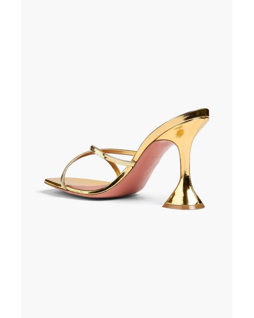 AMINA MUADDI Metallic Henson Mirrored-Leather Mules