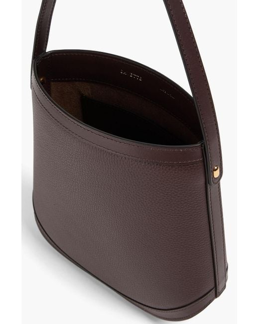 SAVETTE Brown Beuteltasche "bucket" aus narbenleder