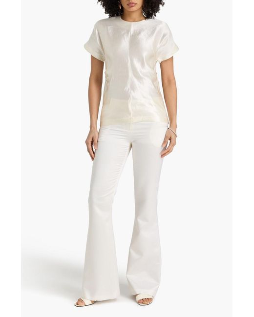 Loulou de Saison White Pero Linen And Silk-blend Top