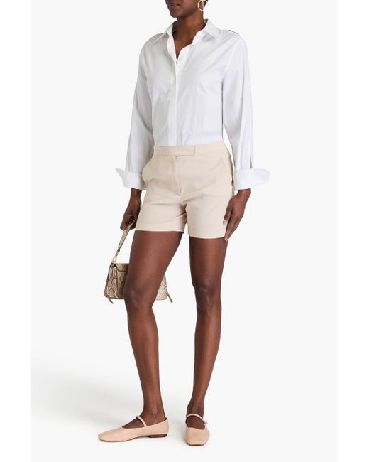 Theory Natural Stretch Linen-Blend Crepe Short
