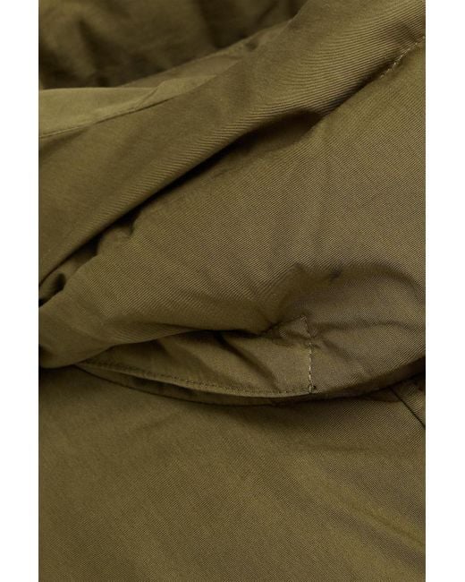 Rag & Bone Green Lenny daunenjacke aus twill einer gesteppten baumwollmischung mit kapuze