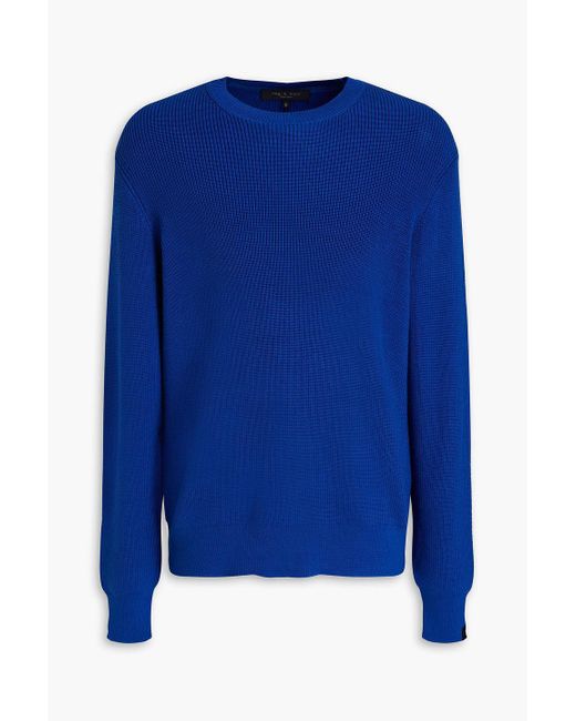 Rag Bone Dexter Ribbed Cotton blend Sweater in Blue for Men Lyst UK