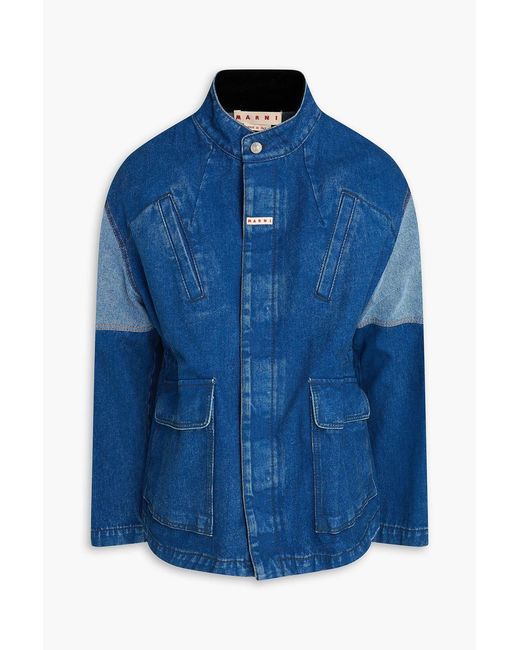 Marni Blue Two-Tone Denim Jacket for men