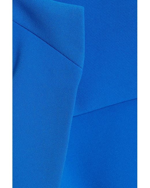 Badgley Mischka Blue Cape-Effect Crepe Dress
