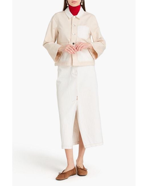 Veronica Beard Natural Dahl Two-tone Denim Jacket