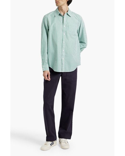 Alex Mill Blue Mill Striped Cotton-Poplin Shirt for men