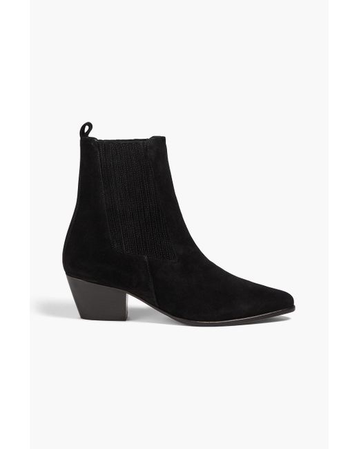 Sandro Black Suede Cowboy Boots