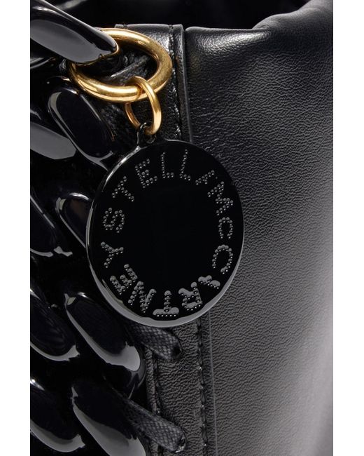 Stella McCartney Black Frayme Small Faux Leather Shoulder Bag