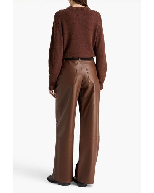Loulou de Saison Brown Figari Leather Wide-Leg Pants