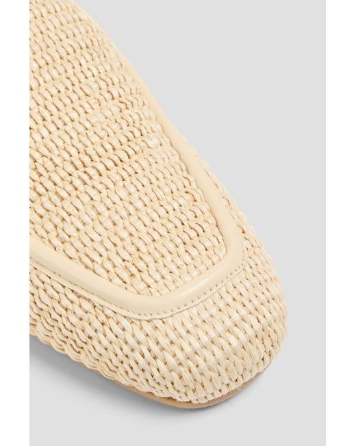 Stuart Weitzman Natural Lee Faux Raffia Loafers