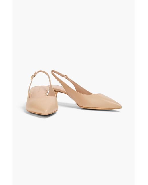 Stuart Weitzman Natural Mara Leather Slingback Pumps
