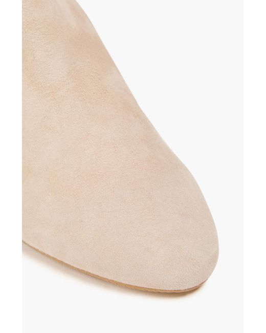 Stuart Weitzman Natural Yuliana 60 Stretch-Suede Ankle Boots