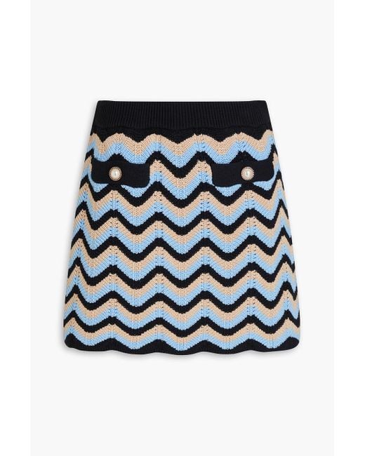 Rebecca Vallance Black Tatiana Crocheted Cotton Mini Skirt