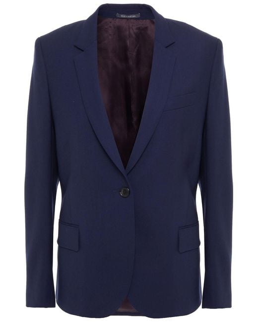 Paul Smith Blue Wool-Crepe Blazer