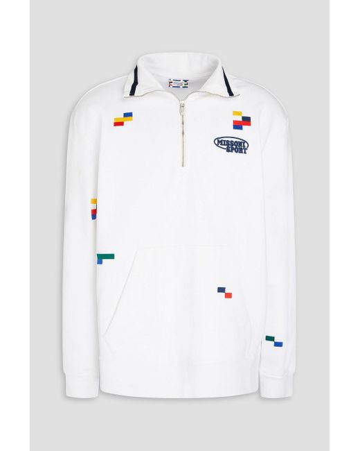 Missoni White Embroidered French Terry Sweatshirt for men
