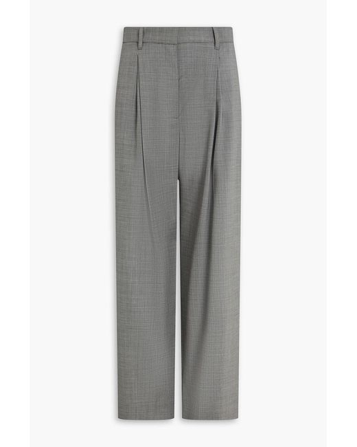 A.Emery Gray Goddard Pleated Wool Wide-Leg Pants