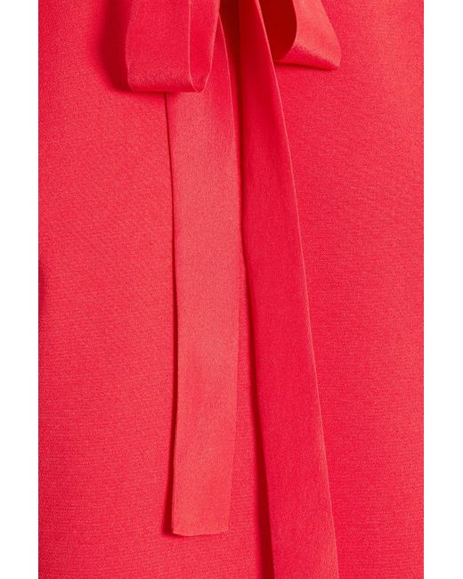 RED Valentino Red Ruffled Crepe Mini Shirt Dress