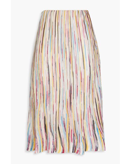 Missoni Natural Space-dyed Crochet-knit Skirt