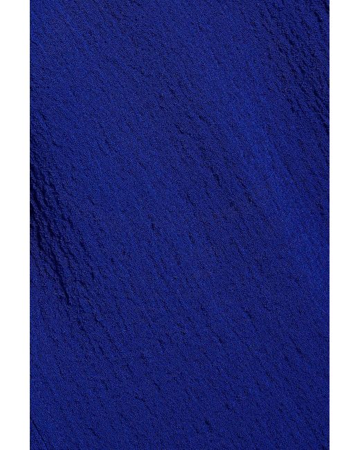 Victoria Beckham Blue Cutout Textured-crepe Midi Dress