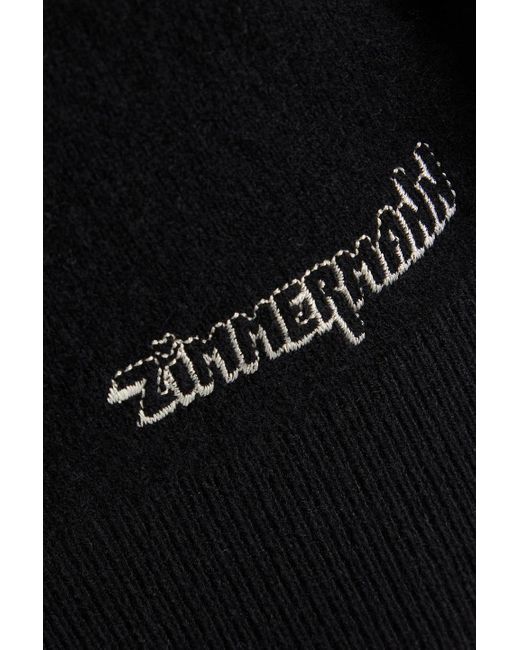 Zimmermann Black Embroidered Cashmere Sweater