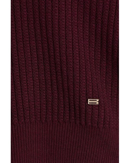 Victoria Beckham Red Ribbed Wool Sweater