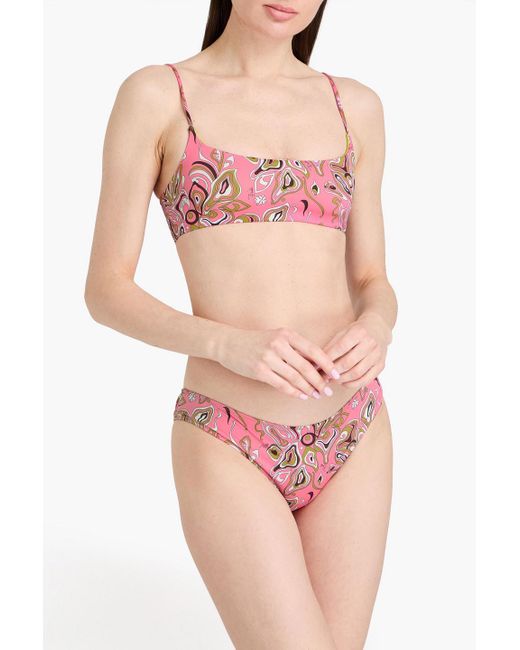 Emilio Pucci Pink Printed Bikini Top