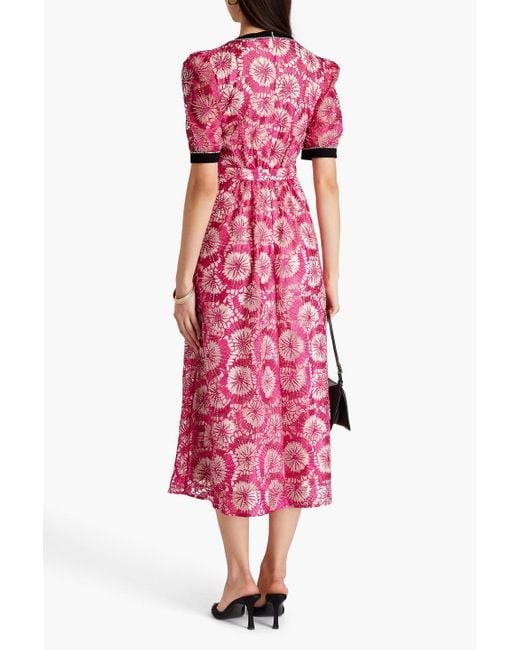 saloni pink bow dress Saloni Kelly Bow-Detailed Silk-Satin Gown in Pink