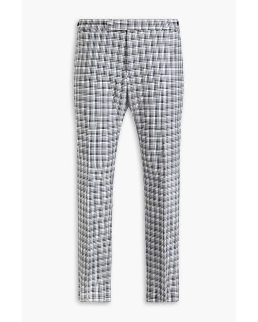 Thom Browne Gray Checked Wool Pants for men