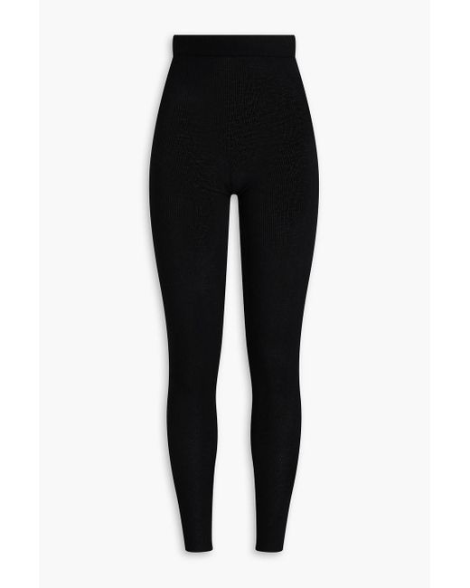Dolce & Gabbana Black Ribbed Cashmere leggings