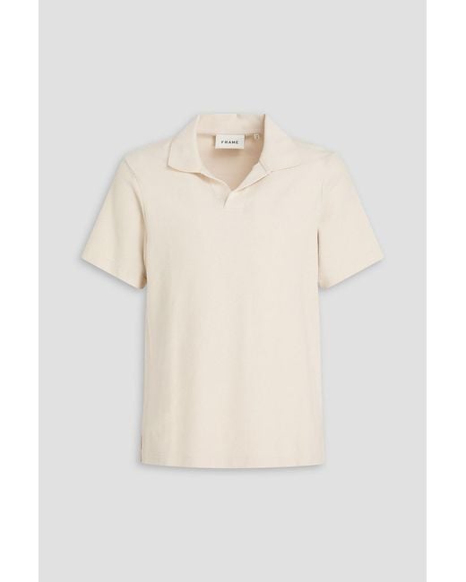 FRAME Natural Cotton-Piqué Polo Shirt for men