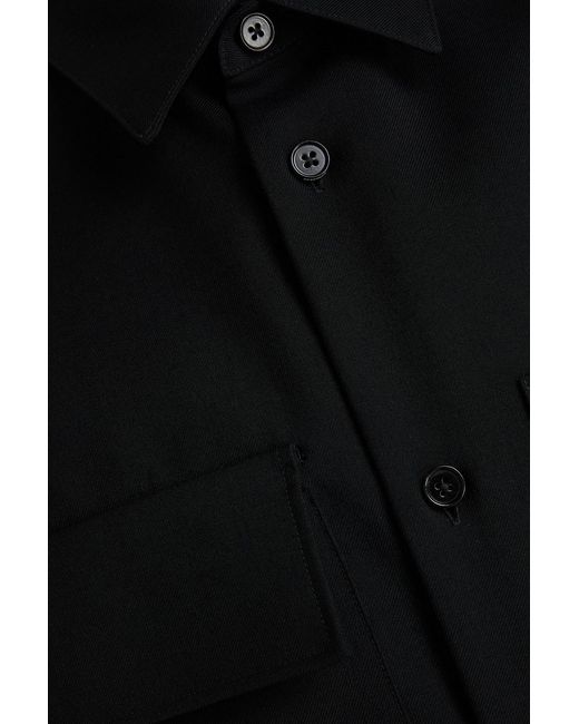 Jil Sander Black Wool-Gabardine Shirt for men