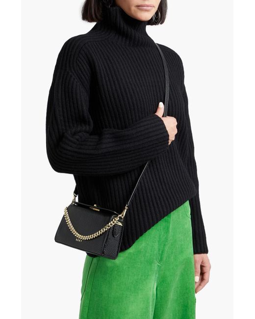 pust Loaded løbetur DKNY Chain-trimmed Snake-effect Leather Shoulder Bag in Black | Lyst