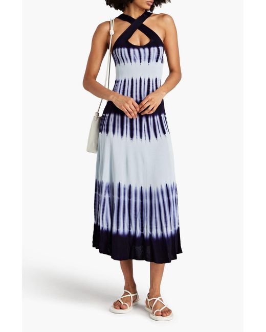 Proenza Schouler Blue Tie-dyed Knitted Midi Dress